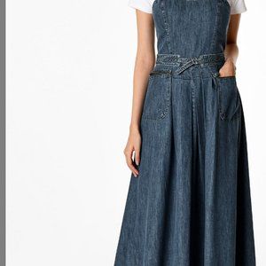 eshakti Women's Cotton denim jean belted wrap back dress medium cottage …